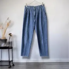 本日限定価格✨KBF◎センタープレス風　ブルーデニム ストレート 36裾フリンジ