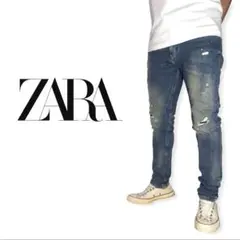 ZARA｜ダメージリペアスキニーデニムEUR42 ジェギングH&M好きにも