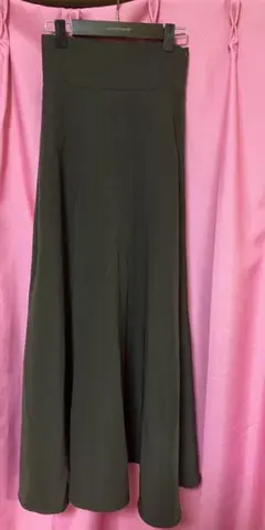 GRL ロングフレアスカート　深緑 Sサイズ