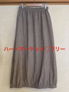 【ハートマーケット】ストライプ　コクーンスカート　フリー　バルーンスカート