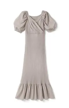 GRL グレイル　インナー付き異素材カシュクールロングニットワンピース