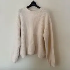 Doula Doula リブニット クルーネックセーター アイボリー