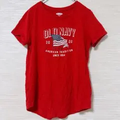 OLDNAVY Tシャツ クルーネック 半袖 プリント XS 赤 綿 カジュアル