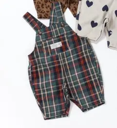 新品　BREEZE 【リンク】ベビーシェフサロペット　80 チェック柄