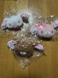 シュガーバニーズ　ぬいぐるみチャーム　しろうさくろうさももうさ