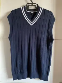 UNIQLO ネイビー Vネック ベスト M 学生　高校生　ベスト