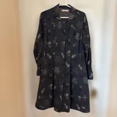 Aアズノウアズ刺繍長袖 ワンピース