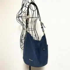 TREASURE TOPKAPI スエード ネイビー 円形 ショルダーバッグ