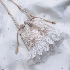 インド刺繍　ヌビサコッシュ　ベージュ②