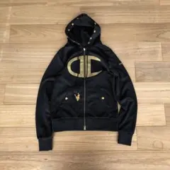 DRESSCAMP×Championトラックジャケットブラックゴールドジャージのサムネイル