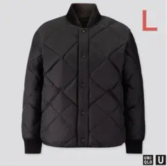 廃番❗️ ユニクロU ウォームパデッドリバーシブルジャケット　Ｌ　ブラック　未使用