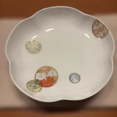 未使用！深川製磁　寿赤絵 梅型皿のサムネイル