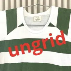 【 Ungrid 】アングリット ボーダー ストラップ Tシャツ グリーン Ｆ