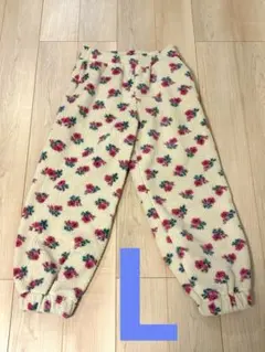 しまむら ayano 花柄ボアパンツ L