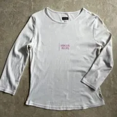 Armani Jeans ホワイト長袖Tシャツ　サイズ42