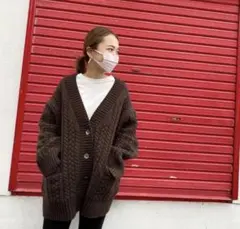 yori ウールケーブルカーディガン　36 中古・古着通販】yori (ヨリ) ウールケーブルカーディガン ピンク