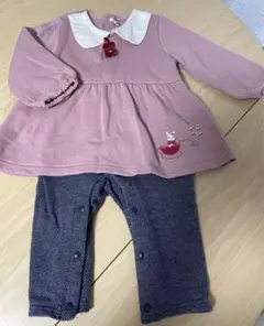＊クーラクール＊ピンクの襟付きロンパース＊80サイズ＊キムラタン