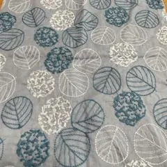 刺繍生地.中厚リネン刺繍幅125cm×50cm.水緑地.タンバリン - メルカリ