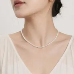 パールネックレス 一連 3mm 小粒 パールネックレス フォーマル 結婚式 上品