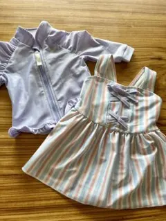 アプレレクール　水着　パープル　ピンク　ラッシュガード　セットで