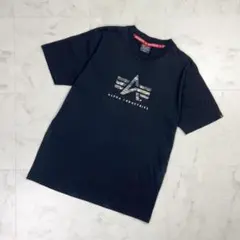 美品 アルファインダストリーズ ロゴプリントTシャツ 黒 サイズM*ND819のサムネイル