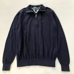 TOMMY HILFIGER GOLF ハーフジップ カットソー 紺色 M