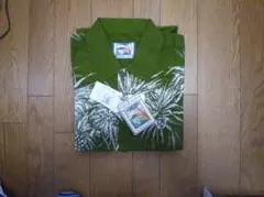 美品 Schott コウモリ柄 半袖シャツ グリーン Mサイズ アロハシャツ