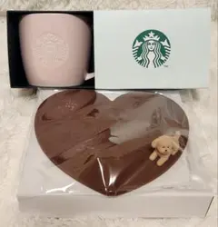 スターバックス バレンタイン2026シリコンコースター ロゴマグピンクベージュ