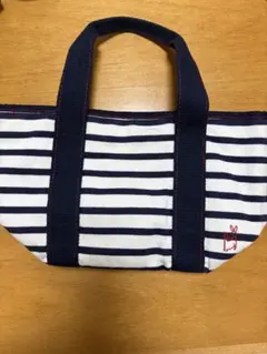 ルートート　ストライプ柄キャンバストートバッグ