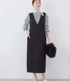 新品未使用　ロペピクニック　デザインポケットジャンパースカート サイズ36 黒