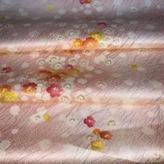 2374★着物　正絹　綸子　枝花金彩模様　身頃半分ハギレ36×160★