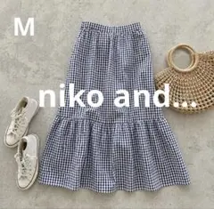 【ニコアンド】ギンガムチェックロングスカート フレアのサムネイル