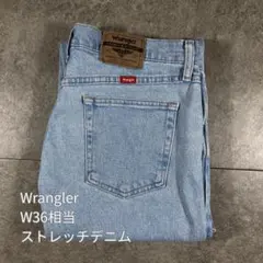 Wrangler ラングラー W36相当 デニム ストレッチ ライトブルー 古着のサムネイル