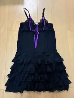 ランジェリー キャミソール ３段 フリル レース コスプレ 小悪魔 ナイトウエア