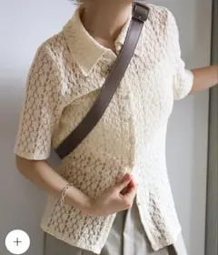 セレクトモカ　カットワークハーフスリーブシャツ