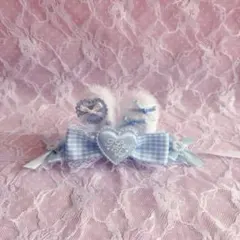 ぬい服 うさ耳 ヘッドドレス (水色)