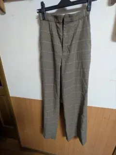 チェック柄ストライプカジュアルパンツ サイズ0