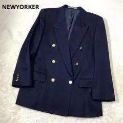 NEWYORKER ニューヨーカー 紺ブレザー 金ボタン ダブル ジャケット M