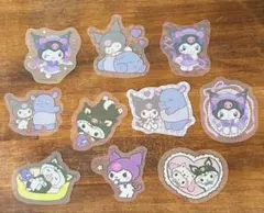 Sanrio クロミちゃん　クリアステッカーシール15枚セット　フレークシール