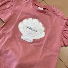 プティマイン petitmain Tシャツ 半袖 ピンク 貝殻  新品 90cm