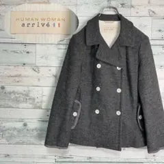 ヒューマンウーマン× アライヴパリ　ウールコート　ライトアウター　シェルボタン