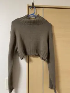 KBF ブラウン クロップドセーター