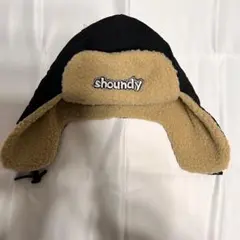 shoundyレイフェンハット 耳あて付き冬用帽子 パイロット帽黒