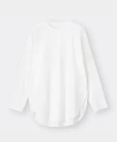 GU ラウンドヘムロングスリーブT(長袖) ホワイト　Sサイズ