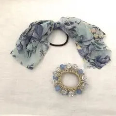 ヘアゴム　2セット　ブルー系