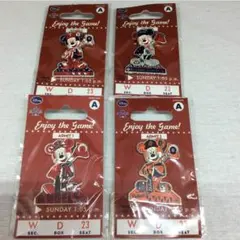 MLB ミッキーマウス コラボピンバッジ4個セット