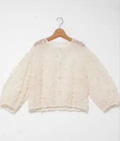 ノーリーズ　ウォッシャブルチュール刺繍羽織ブラウス　2025SSのサムネイル