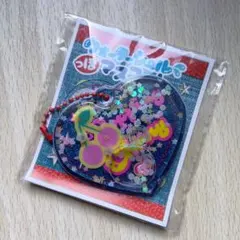 ウォーターシールっぽマスコット キーホルダー さくらんぼ デニム
