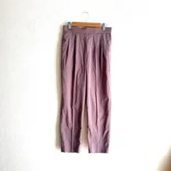 グローバルワーク カジュアルパンツ パープル タック入り M ウエストゴム