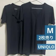 UNIQLO　メンズVネック　黒メッシュTシャツ肌着　М　2枚セットのサムネイル